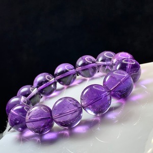 大玉☆超透明☆色合い美しいコントラストアメジスト・ブレスレット