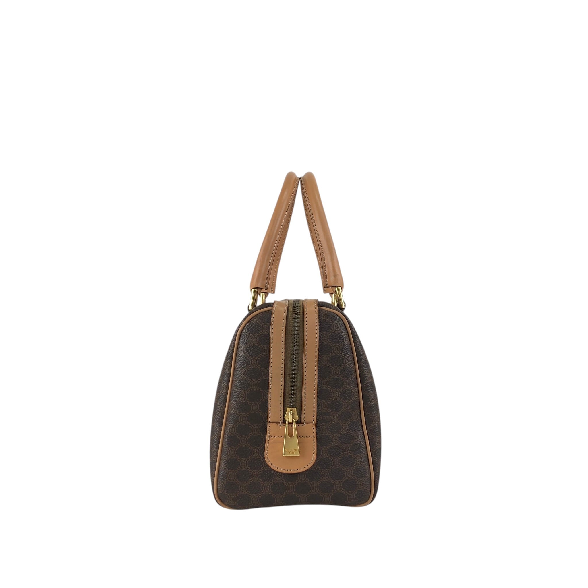 CELINE セリーヌ マカダム ショルダーバッグ ブラウン ブラゾン型押し