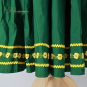 フォークダンス 衣装 スカート グリーン系 チャコット Chacott 緑 黄 チロリアン チロルスカート カントリー 落ち着いた色 シック ダンス衣装 シンプル ふんわり かわいい イベント 練習 レッスン イエロー系