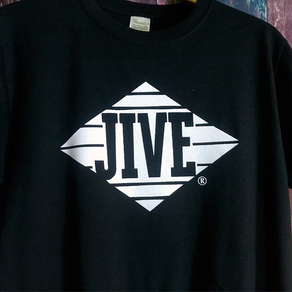 90s hiphop JIVE レコード ロンT Jive Records ジャイヴ・レコード 半袖黒色 Tシャツ 選べる6サイズ S,M