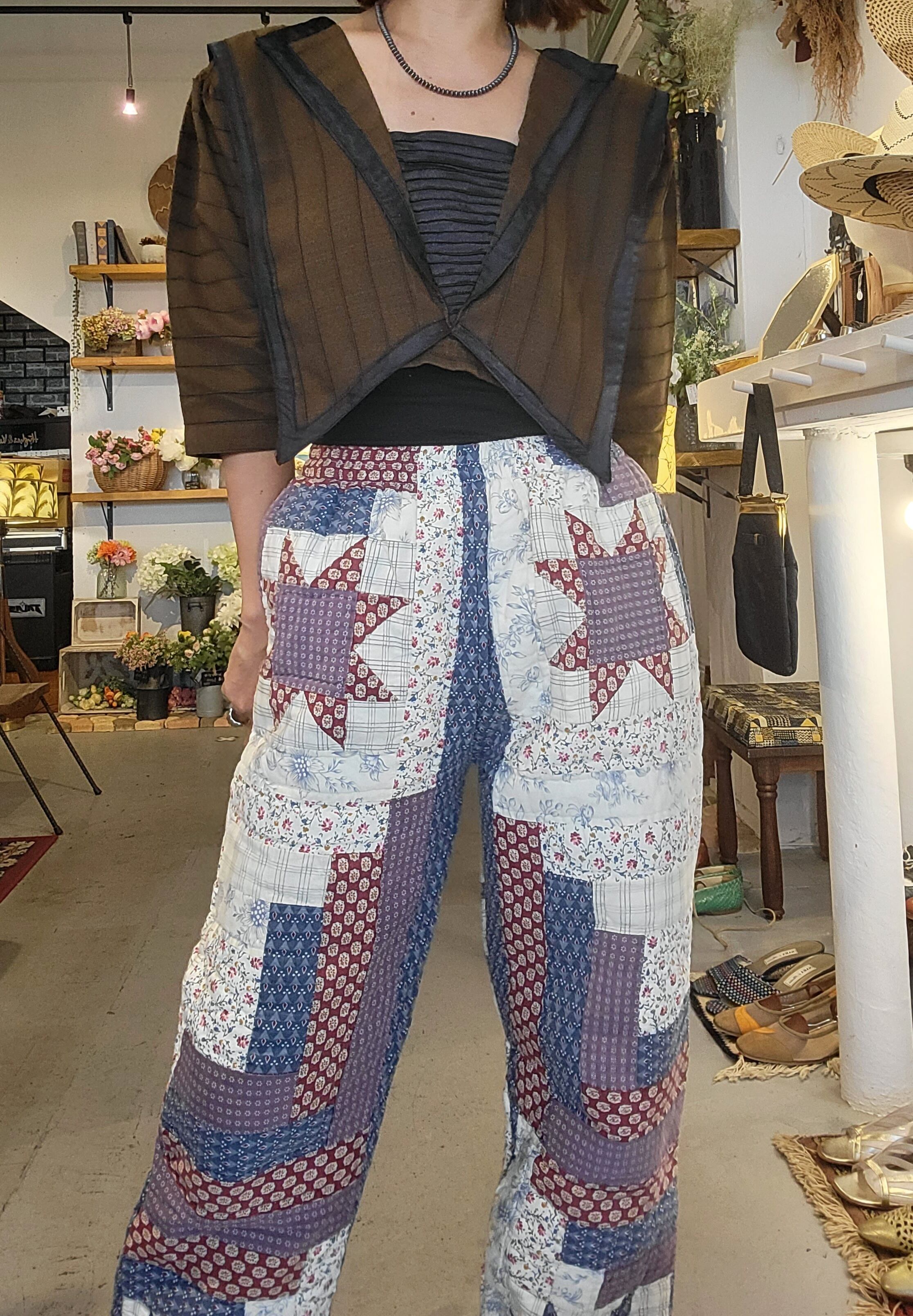 M様ご予約品 RMPT027 パッチワークキルトリメイクパンツ | alocasia