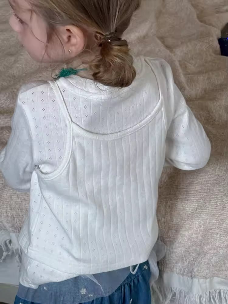 2color透かしコットンレイヤードトップス