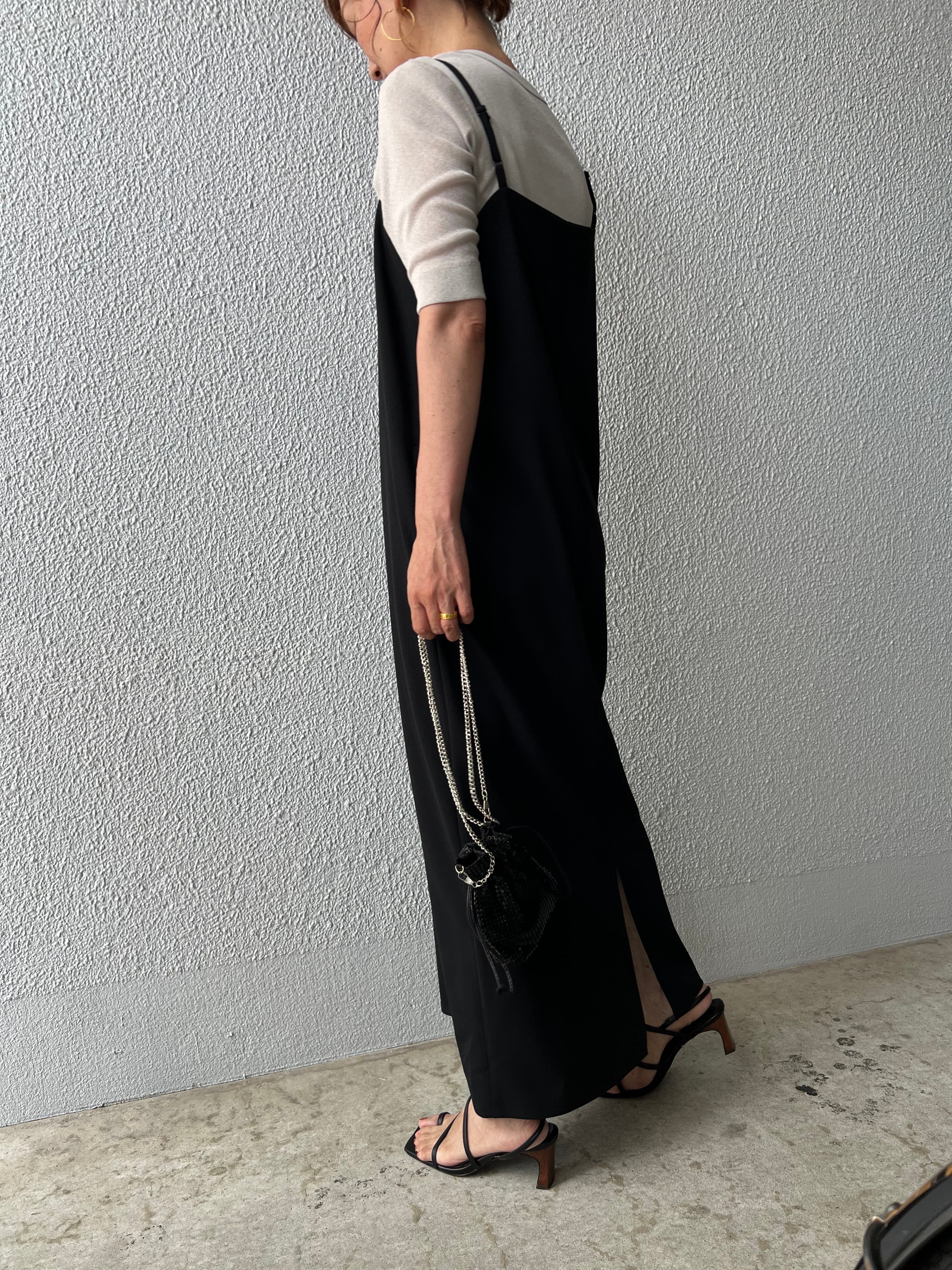 【PASSIONE】バックスリット入りストレッチキャミワンピ　5316114