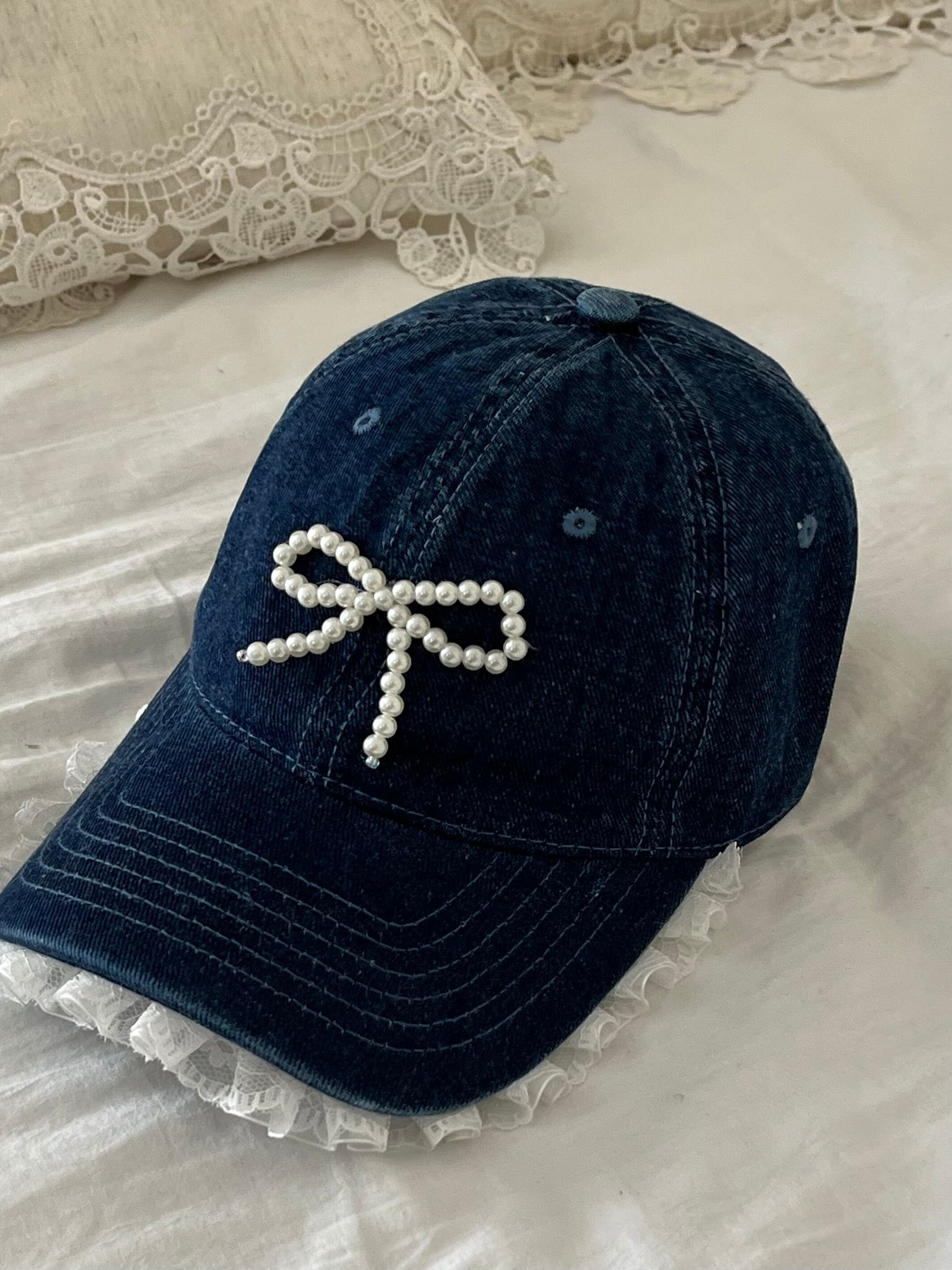 denim lace wing cap