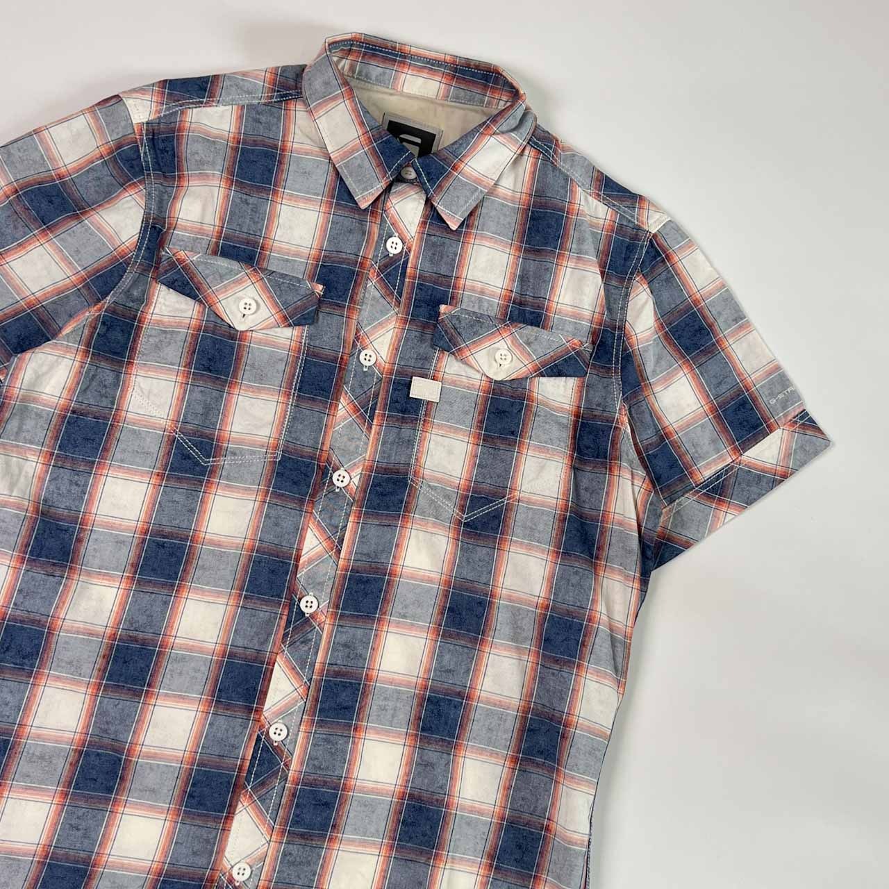 G-STAR RAW ジースターロウ チェック 半袖 ワークシャツ L/マルチ メンズ インド綿