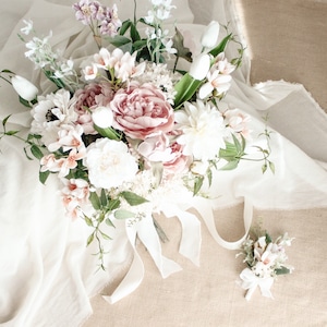 【再販】Spring peony Bouquet＆Boutonniere