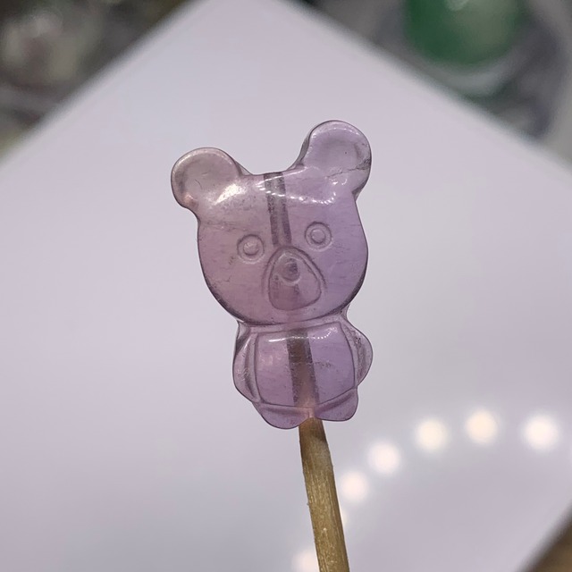 22貫通穴・くまさんフローライトビーズ