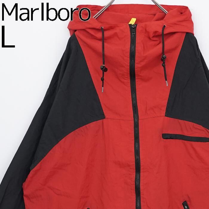 【価格変更済】Marlboro　マルボロ　ロゴ刺繍　ナイロンジャケット