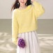 2色／レースフリルカラースパンコールニット ・79462