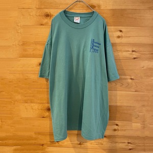 【JERZEES】90s USA製 カレッジ マーサー大学 Tシャツ ワンポイント バックプリント XL オーバーサイズ くすみカラー US古着