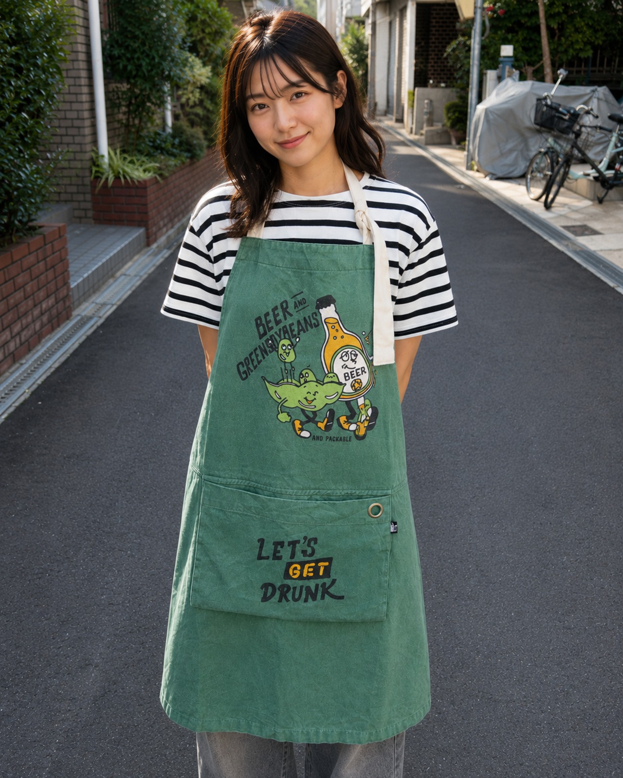 AND PACKABLE】ビール&枝豆 エプロン(75823) | JOLIE