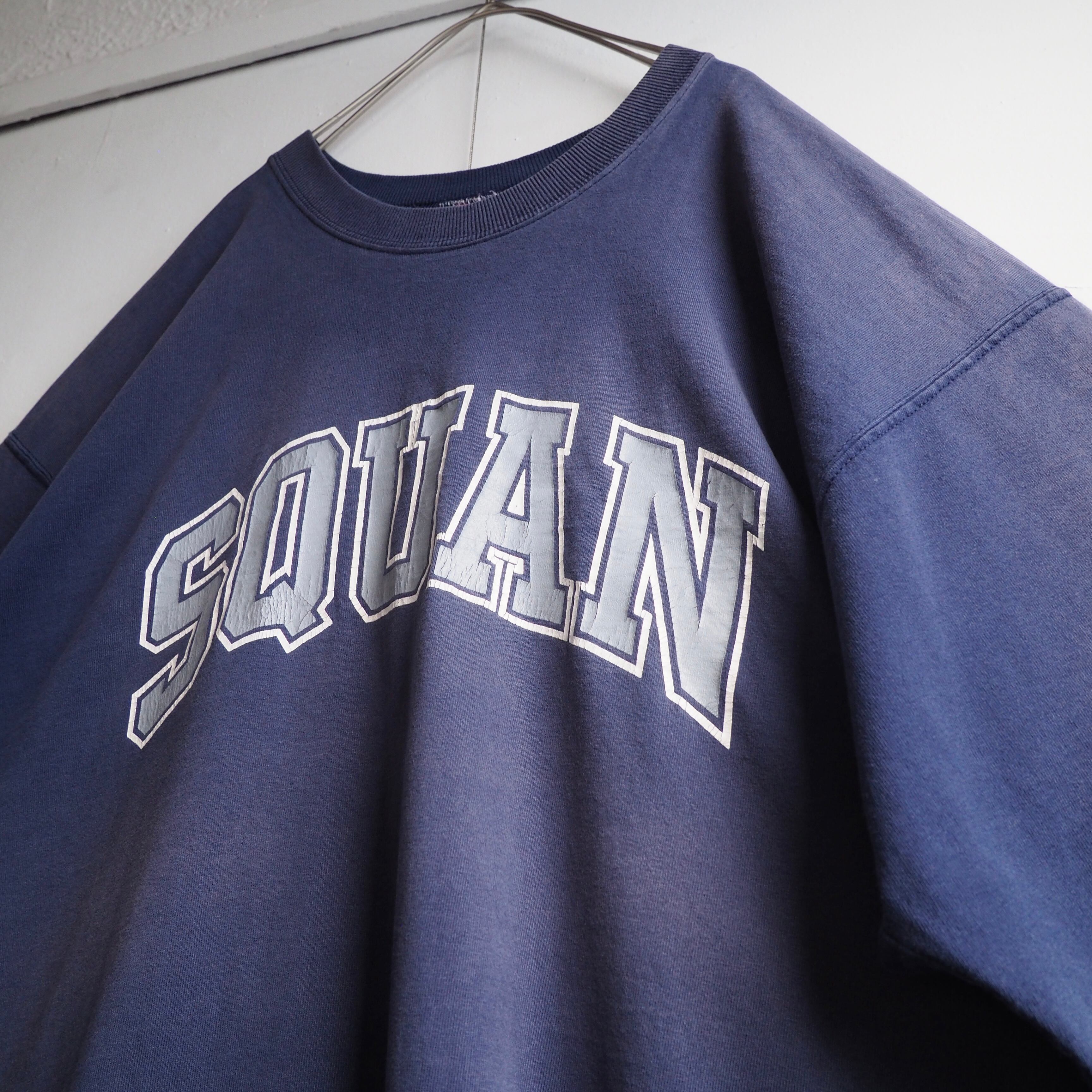 1990s ” Fruit of the room ” ” SQUAN ” Aging printed Faded Body vintage loose Tee (made in Usa)