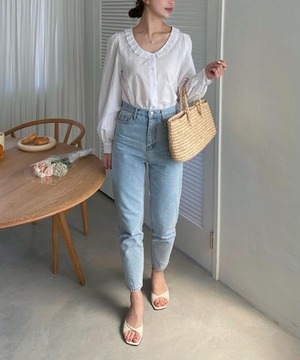 《即納商品》cosmos blouse (ivory / blue)