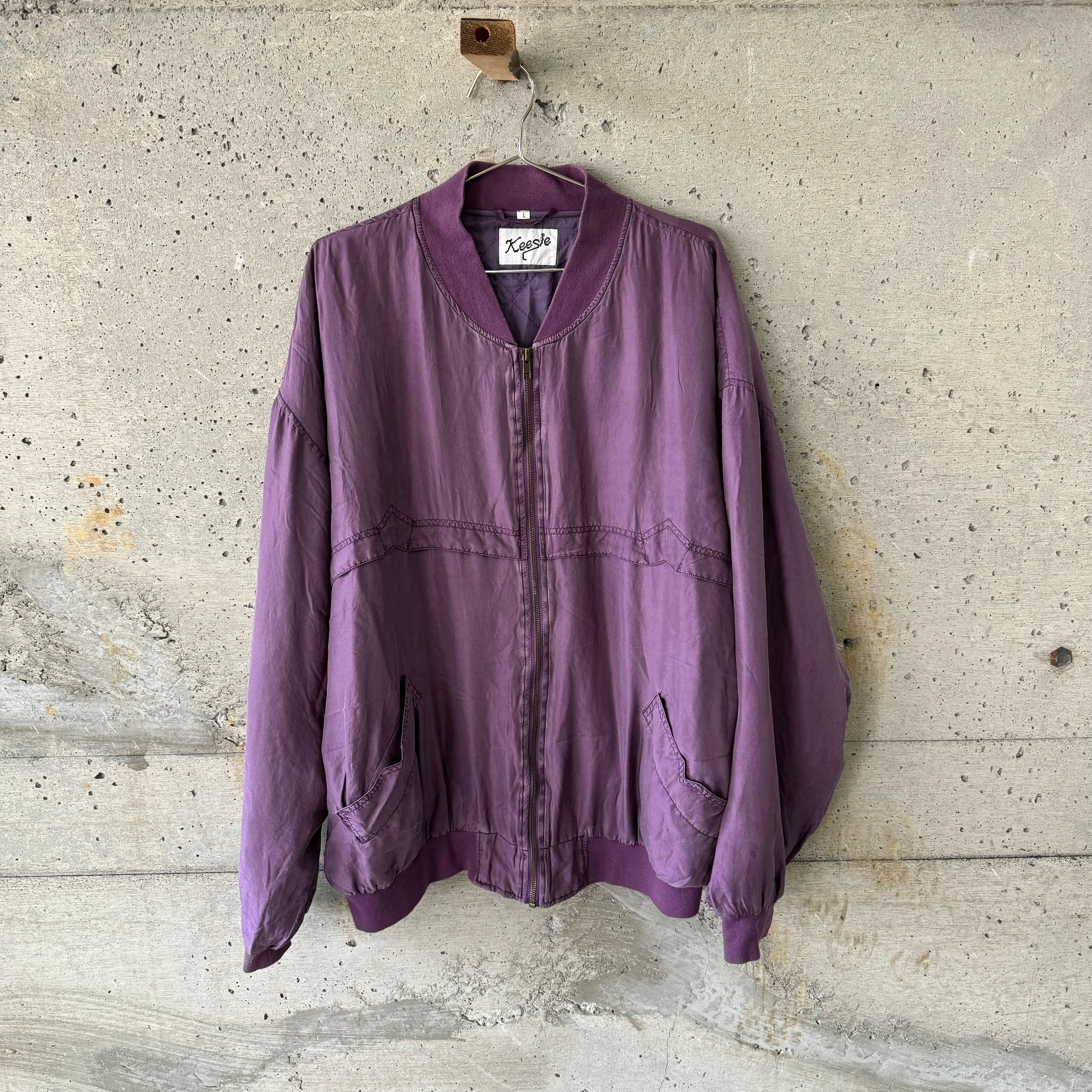 purple silk blouson