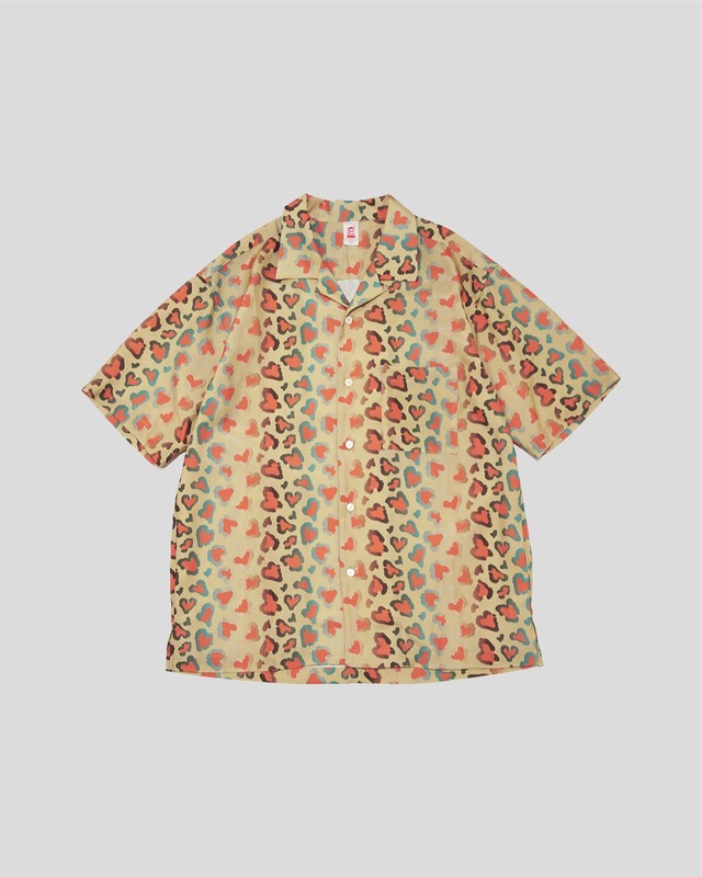 CC HEART LEOPARD ALOHA SHIRTS -SEDONA SAND-