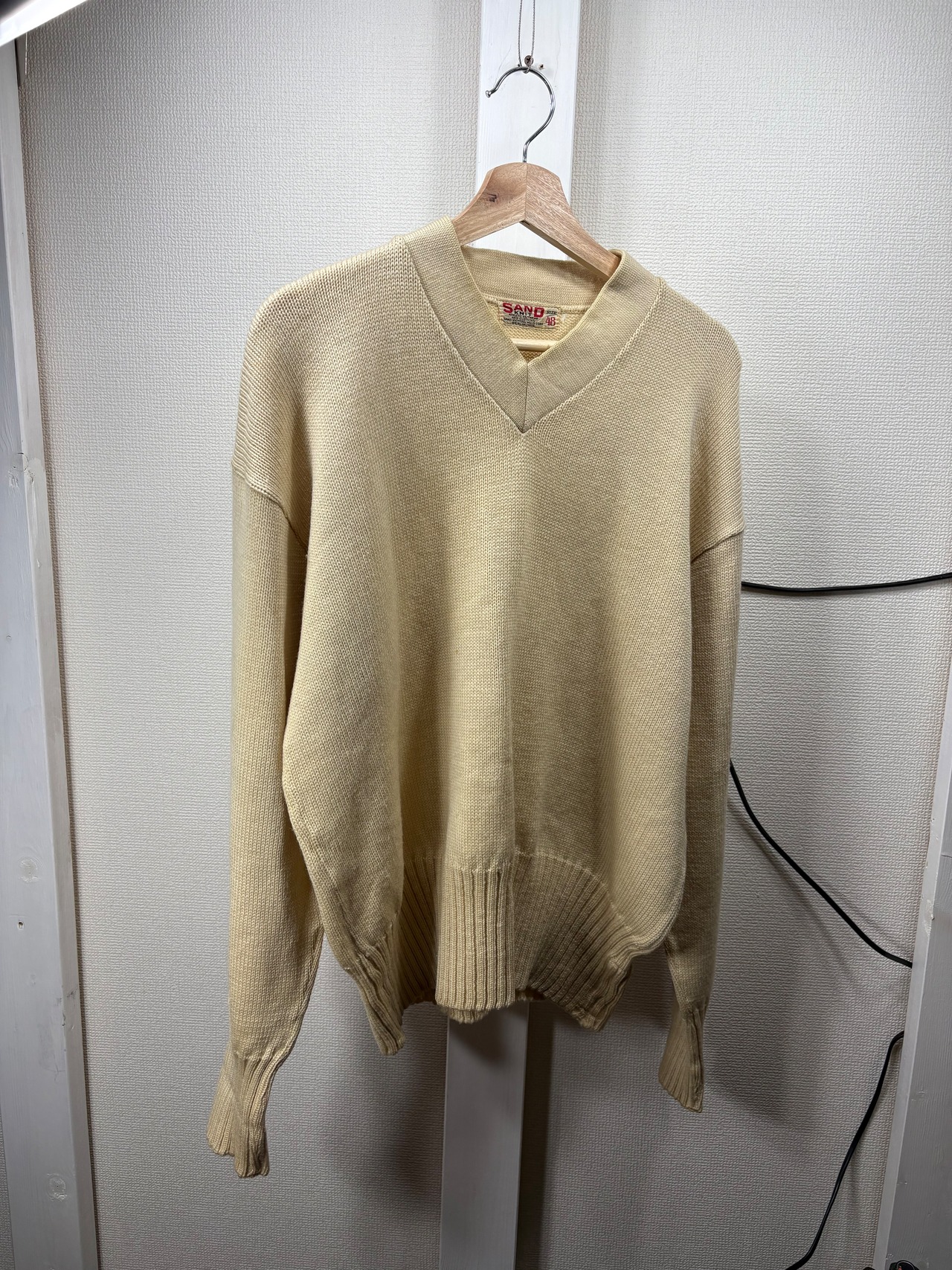 1940s- SAND Vintage Plain Lettered Sweater