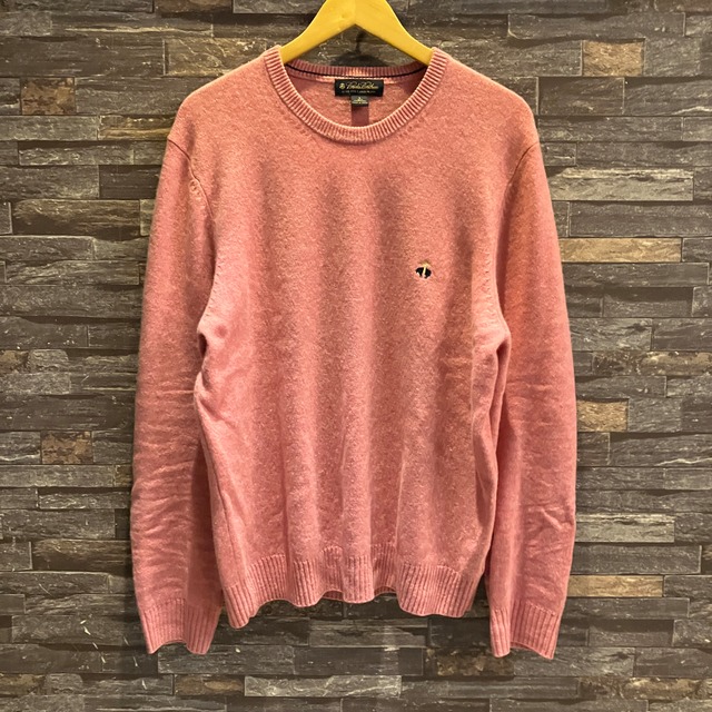BROOKS BROTHERS LOGO WOOL SWEATER PINK