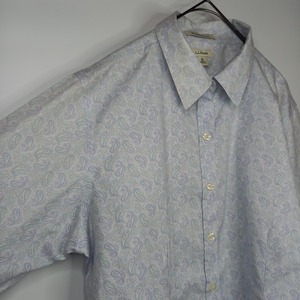 エルエルビーン　防シワ　ペイズリーシャツ　総柄　白　M