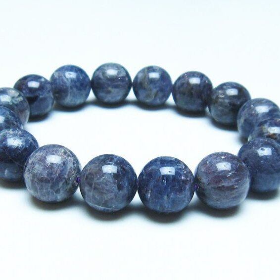 アイオライト ブレスレット 14mm 一点物 おまかせ便 111-38709