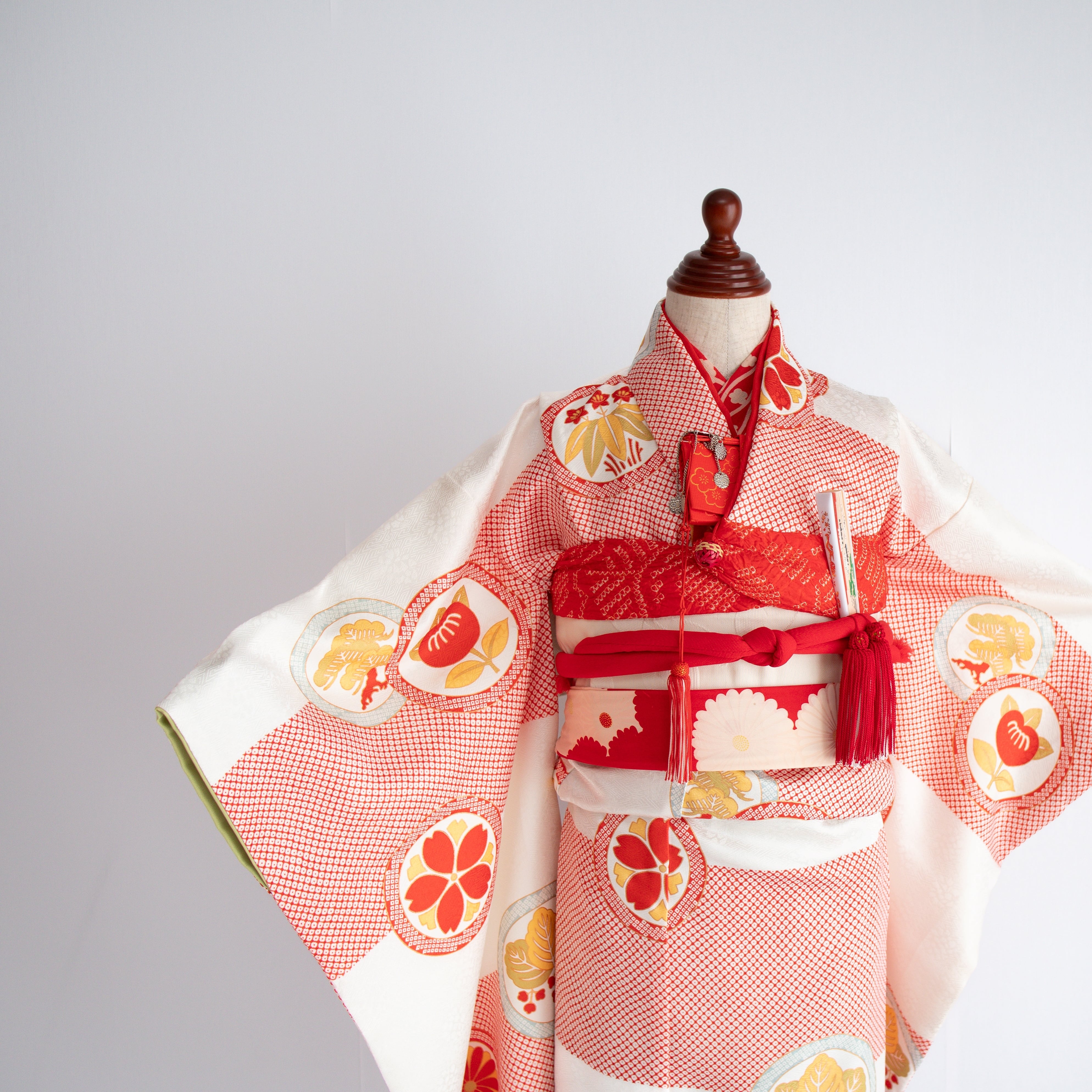 女の子帯style『鹿の子絞りと花紋』/S7002(対応身長目安 約118㎝〜130㎝)