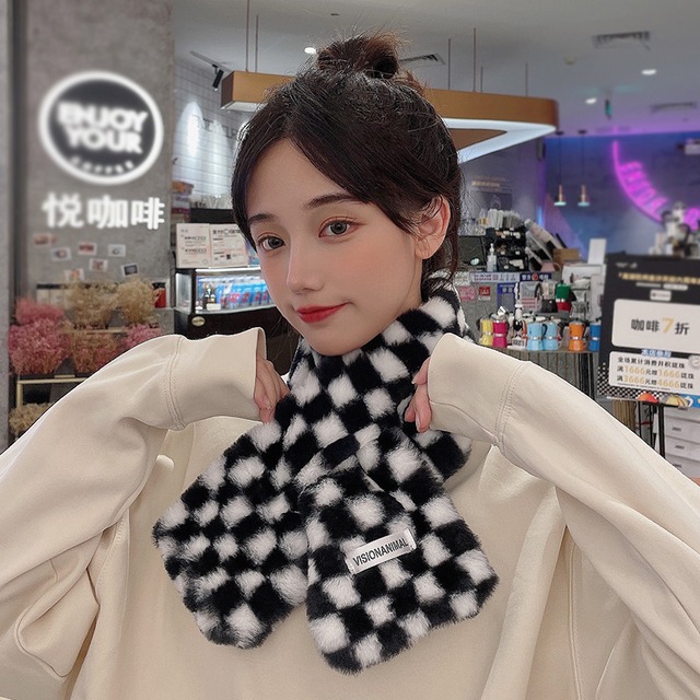 韓国風　秋冬新作ストール スカーフ　ファー マフラー レディース モコモコ ふわふわ 可愛い 無地 厚手