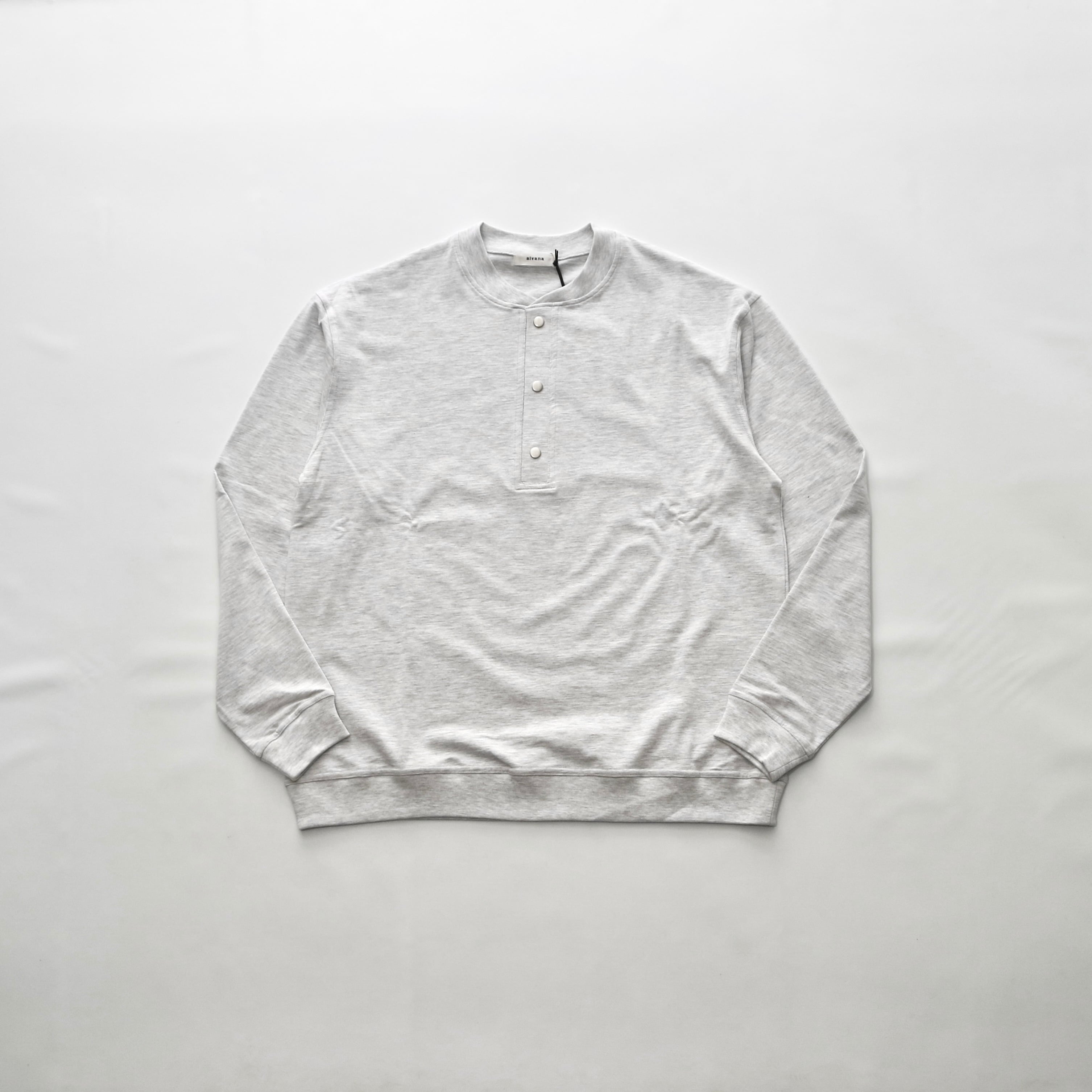 【alvana アルヴァナ】FADE HENLEY NECK LONG SLEEVE SWEAT T-SHIRT フェードヘンリーネックロングスリーブスウェットTシャツ ACS-C017 (2COLORS)