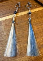 お麻守り耳飾り藍染めmixラピスラズリ【イヤリング】