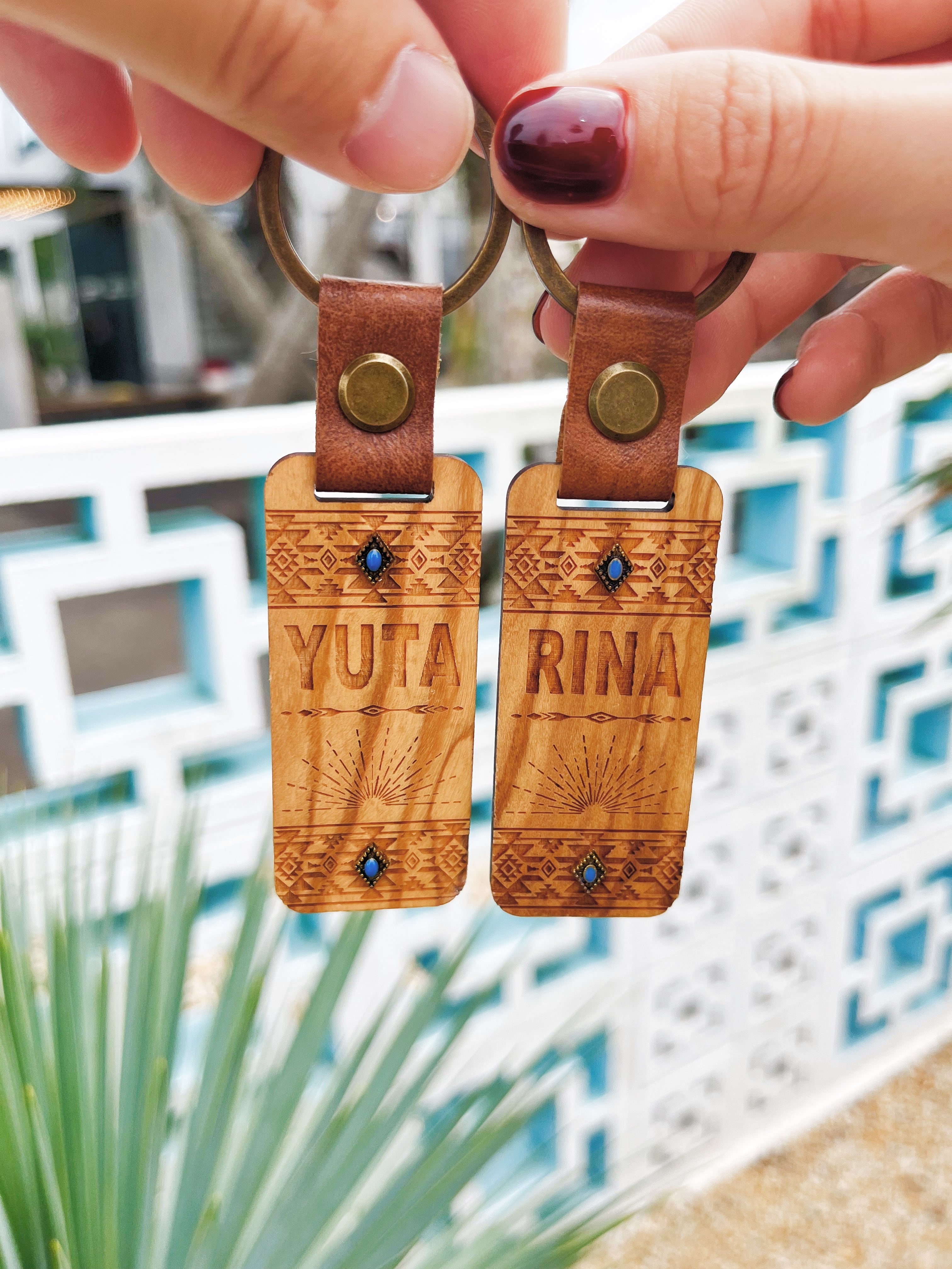 カロナン木製手描き収納ボックス JOY Aloha Hawaii Wood key holder(native&sun) | ALOHA GLASS