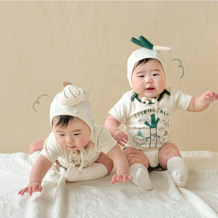 BABY】夏新作 ネギちゃんロンパース&帽子 | Betty