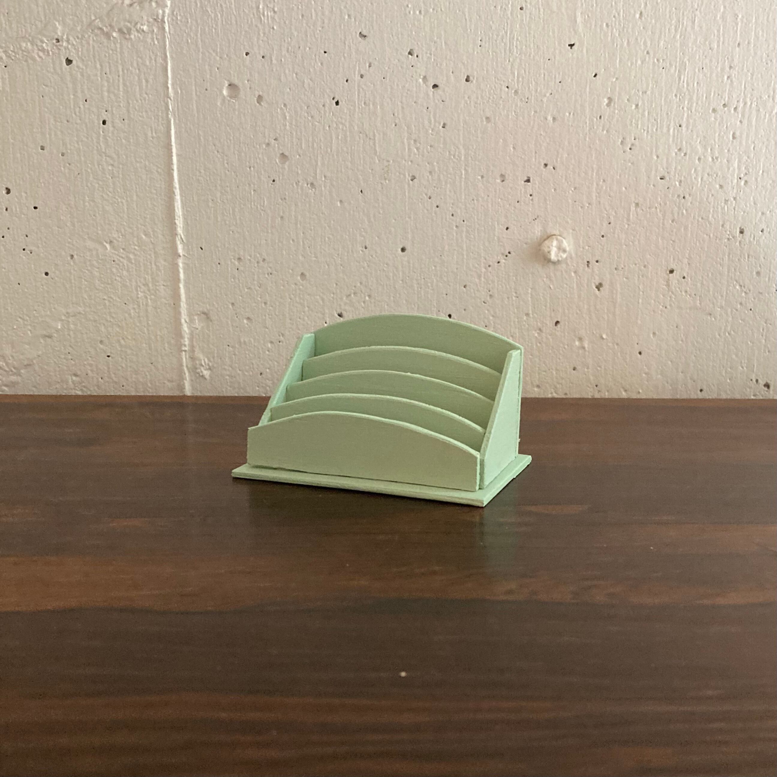 フランス レターラック 1/4サイズ グリーン ハンドメイド カード