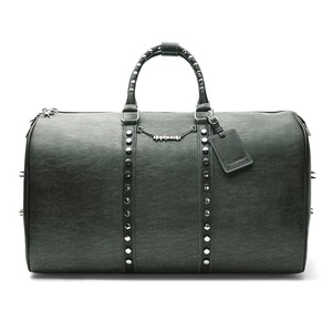 【UNKNOWN LONDON】BLACK AND SILVER METAL STUD DETAILS DUFFLE BAG