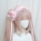 ♡【はじめてセット】ピンクパール ヘッドドレス&お袖留め3点セット ♡