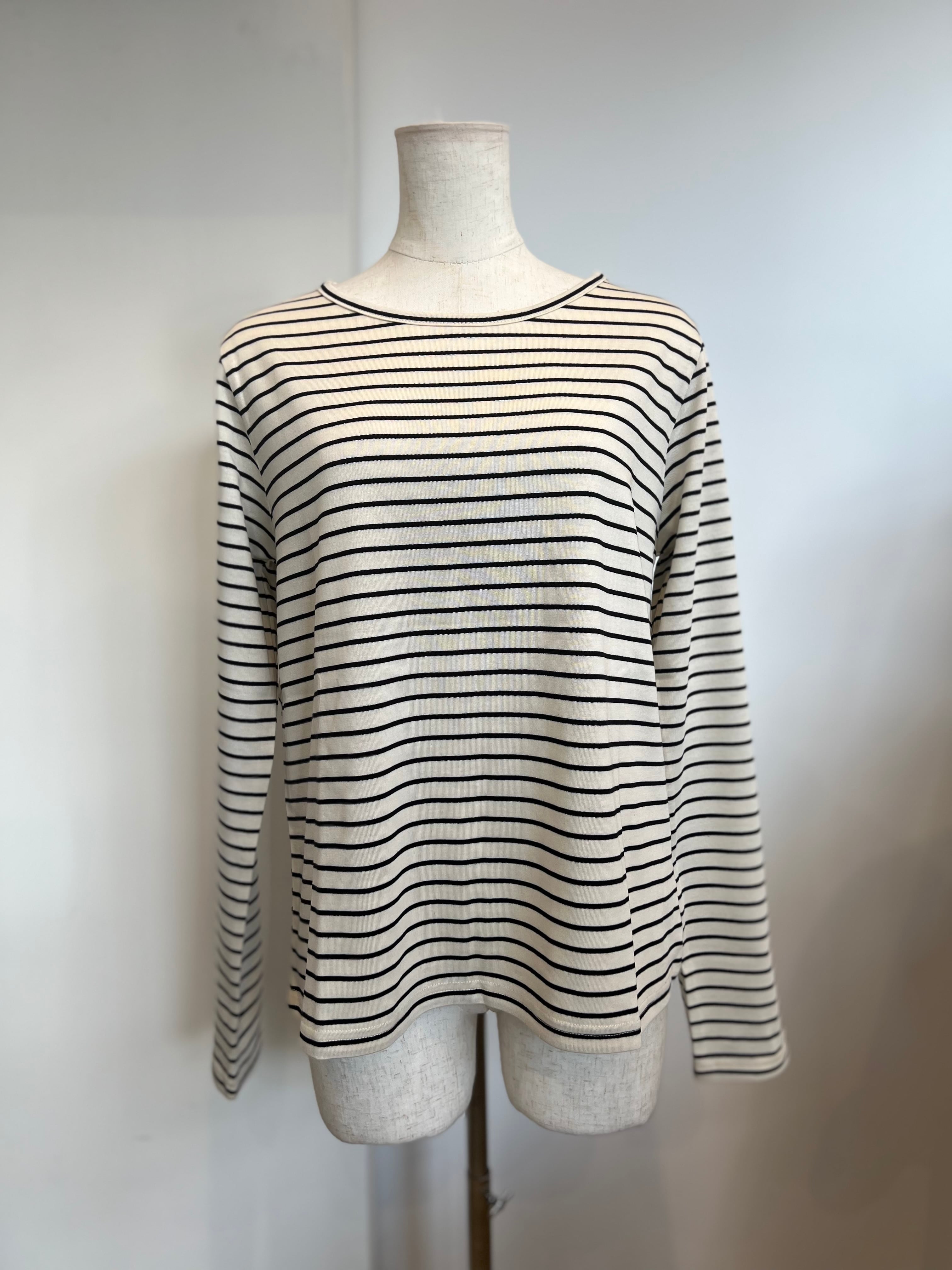 【SELECT】ボーダー天竺クルーネックプルオーバー