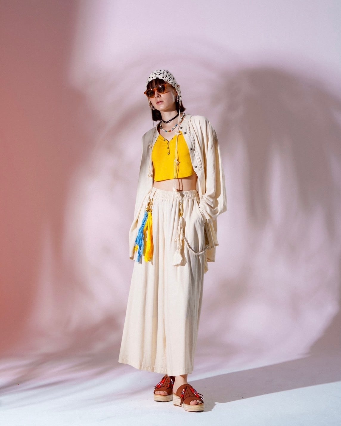 【4月下旬】ネイティブシアーコンチョシャツ|ホワイトムスク