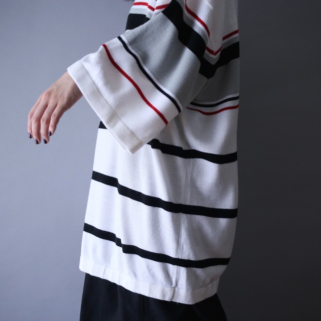 "SOUTH POLE" good coloring border over silhouette h/s knit cut sew