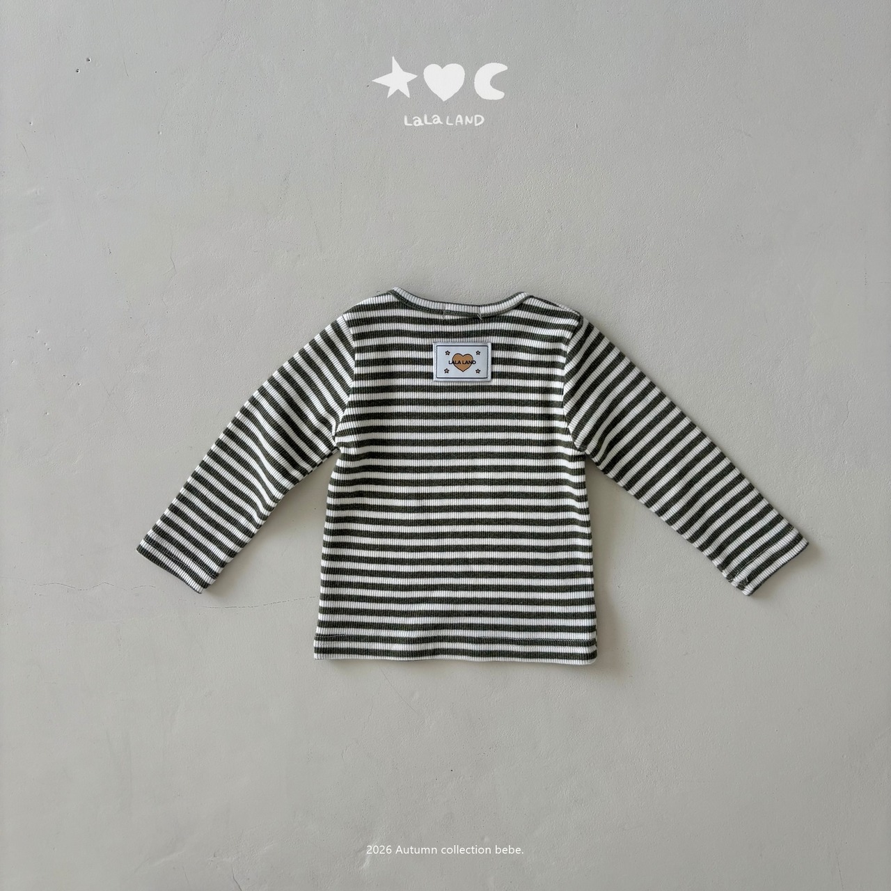 韓国子供服 / LALALAND / 26Autumn / ベベ ストライプ もちもちTシャツ / 秋服 / ベビー *6M~18M*