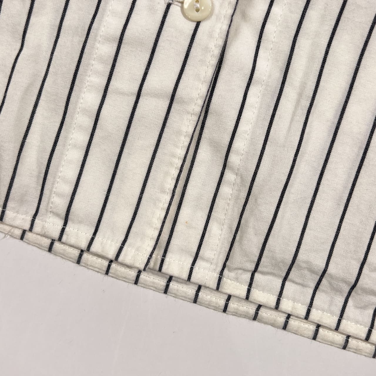 90s 希少 レア KENZO PARIS ケンゾー Vネック ストライプ 五分袖 七分袖 チュニック丈 シャツ ブラウス /ホワイト系 レディース ビンテージ