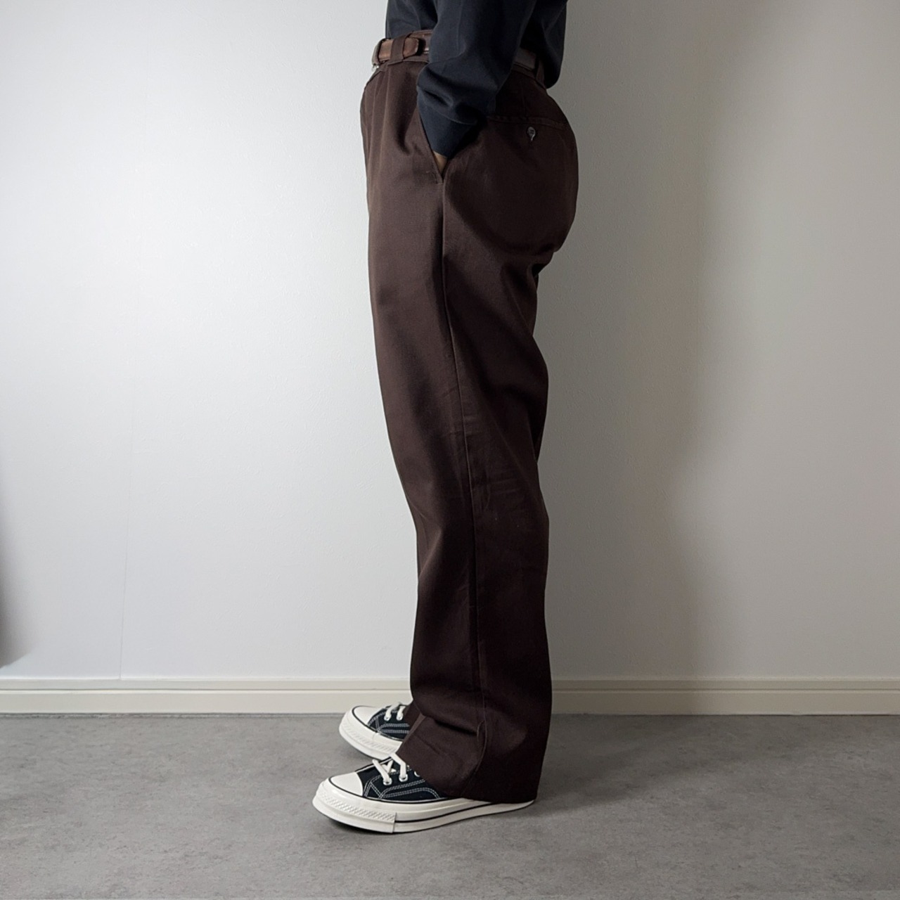 80s Dickies 874 work pants "made in USA" brown W39L29相当 古着 - 19