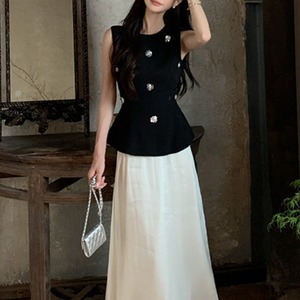 ボタン装飾ノースリーブ 00051