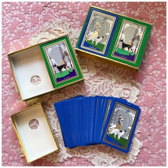 フランス買付 ヴィンテージ トランプ カードゲーム ダブルセット お