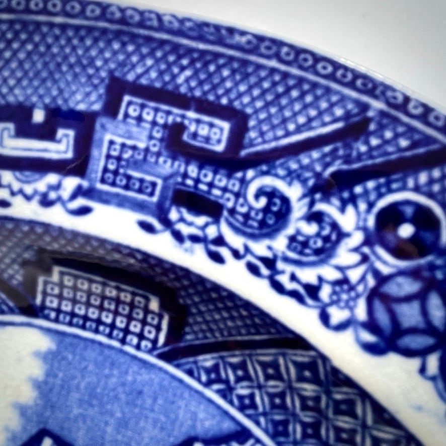 41110】 英国 ウィローパターンのプレート/ WILLOW PATTERN PLATE