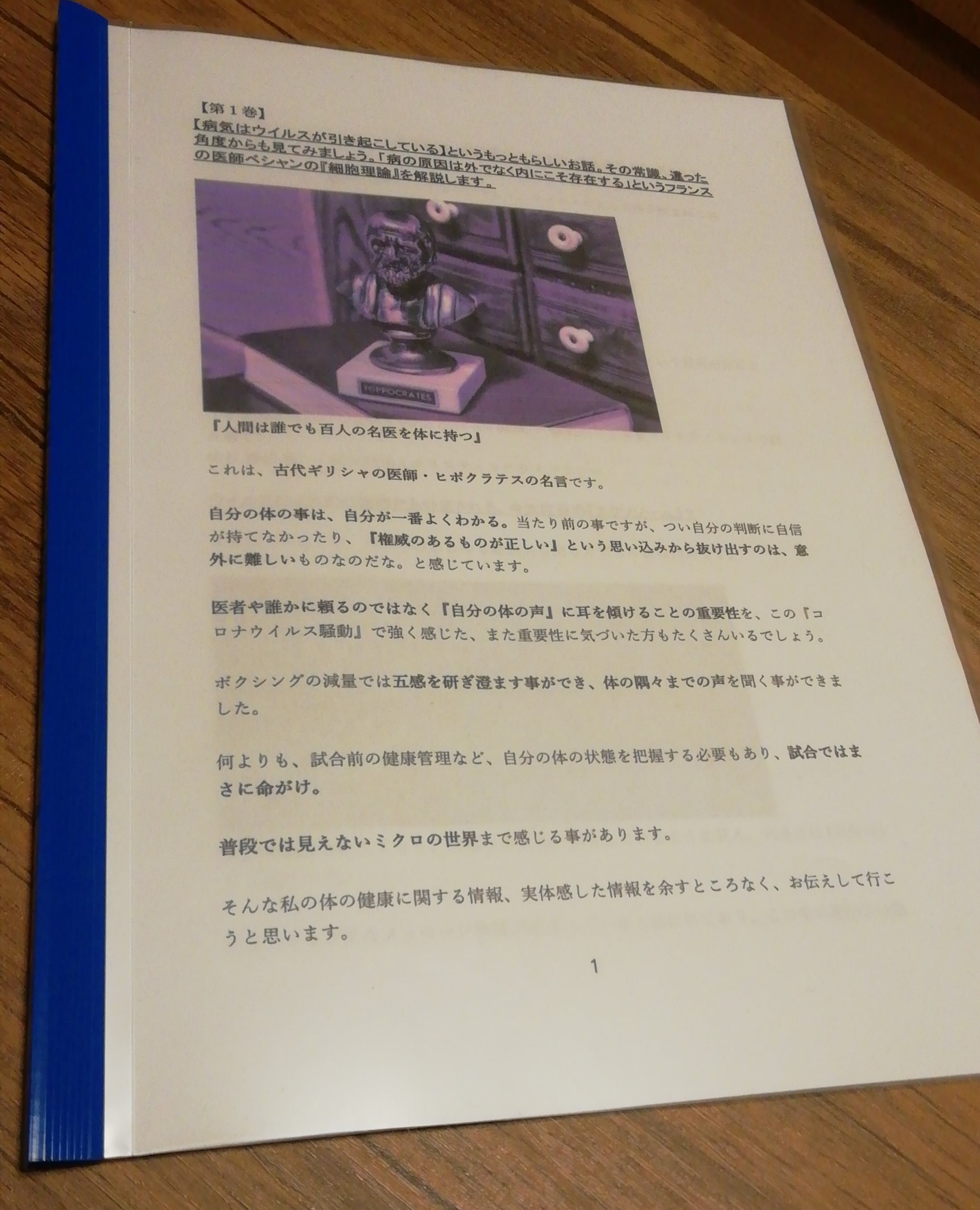 【簡易製本】元プロボクサーが発案　自然治癒力に勝る薬は無し！最強の健康法をすべてお伝えいたします。