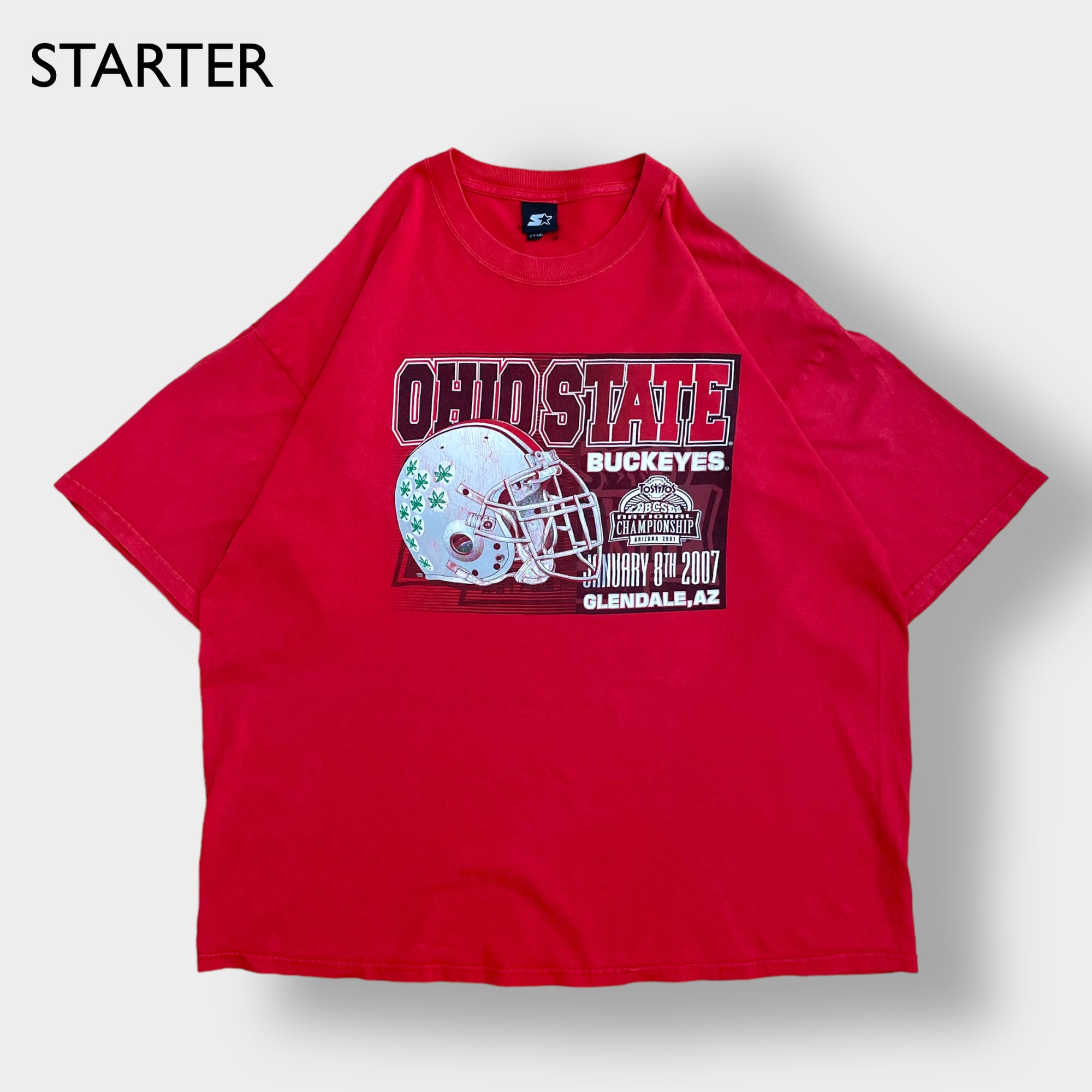 STARTER】Tシャツ オハイオ州立大学 OHIO STATE プリント バックアイズ