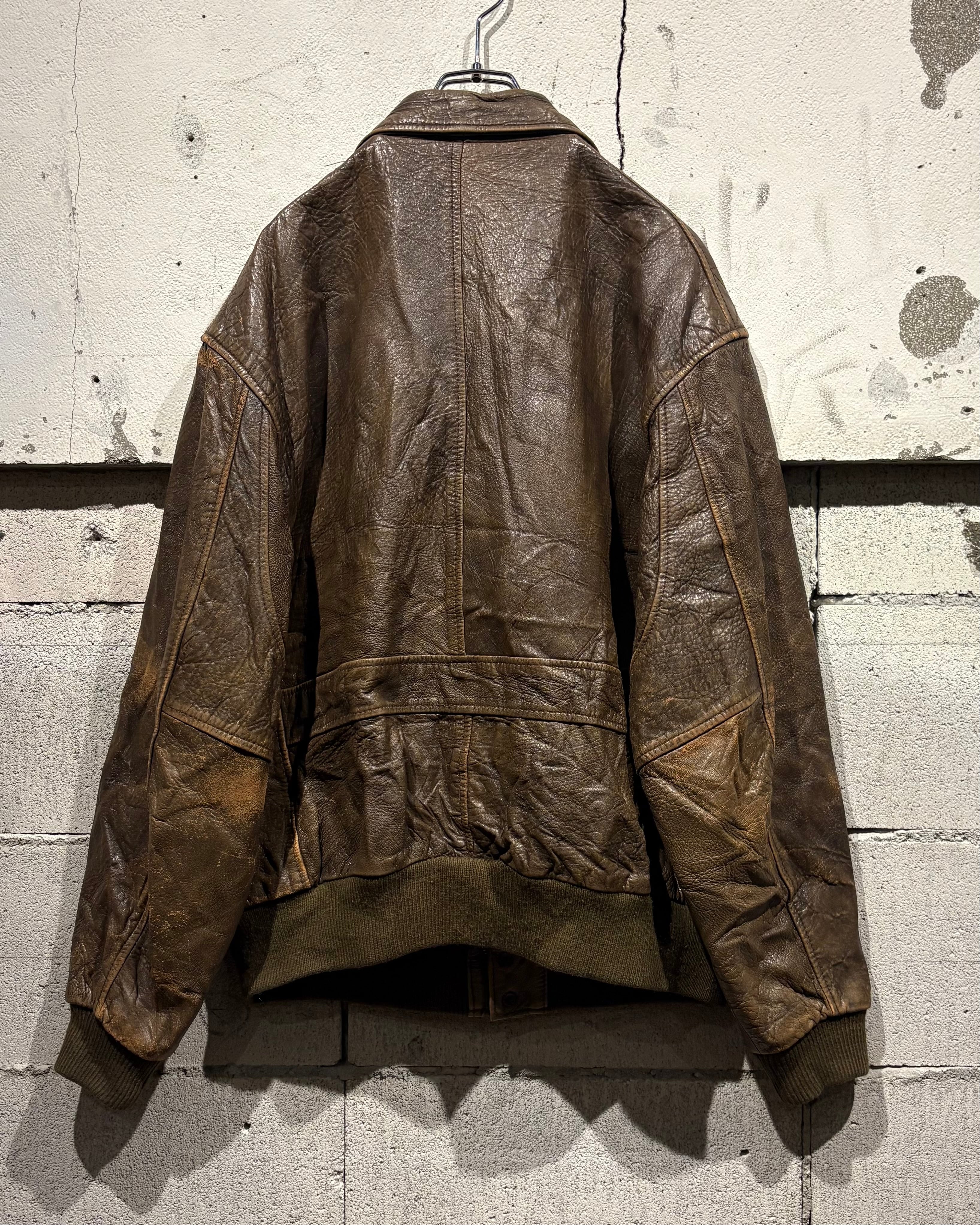Caka otto】80's “Aeropostale“ Beautiful Aging Brown Color Vintage