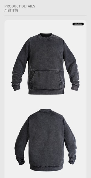 NOSUCISM 26AW ウォッシュド ヴィンテージヘビーウェイトクルーネックスウェット