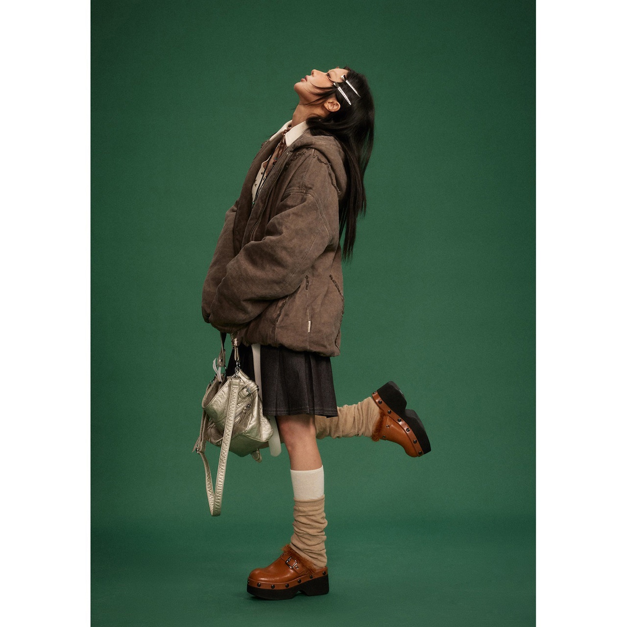 【暖かさUP】VINTAGE ウォッシュ加工中綿ジャケット T1271