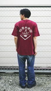 四畳半帝国半袖 Burgundy / Cream