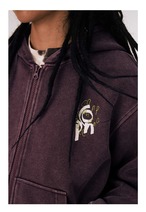 CONP BEADED EMBROIDERY ZIP HOODIE