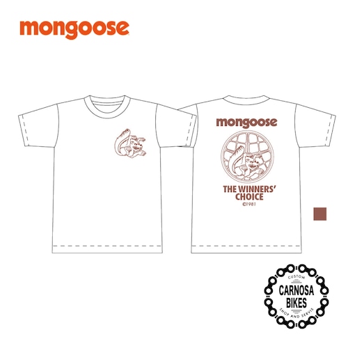【Mongoose】THE WINNER'S CHOICE [ウィナーズチョイス] Tシャツ White/Brown-Logo
