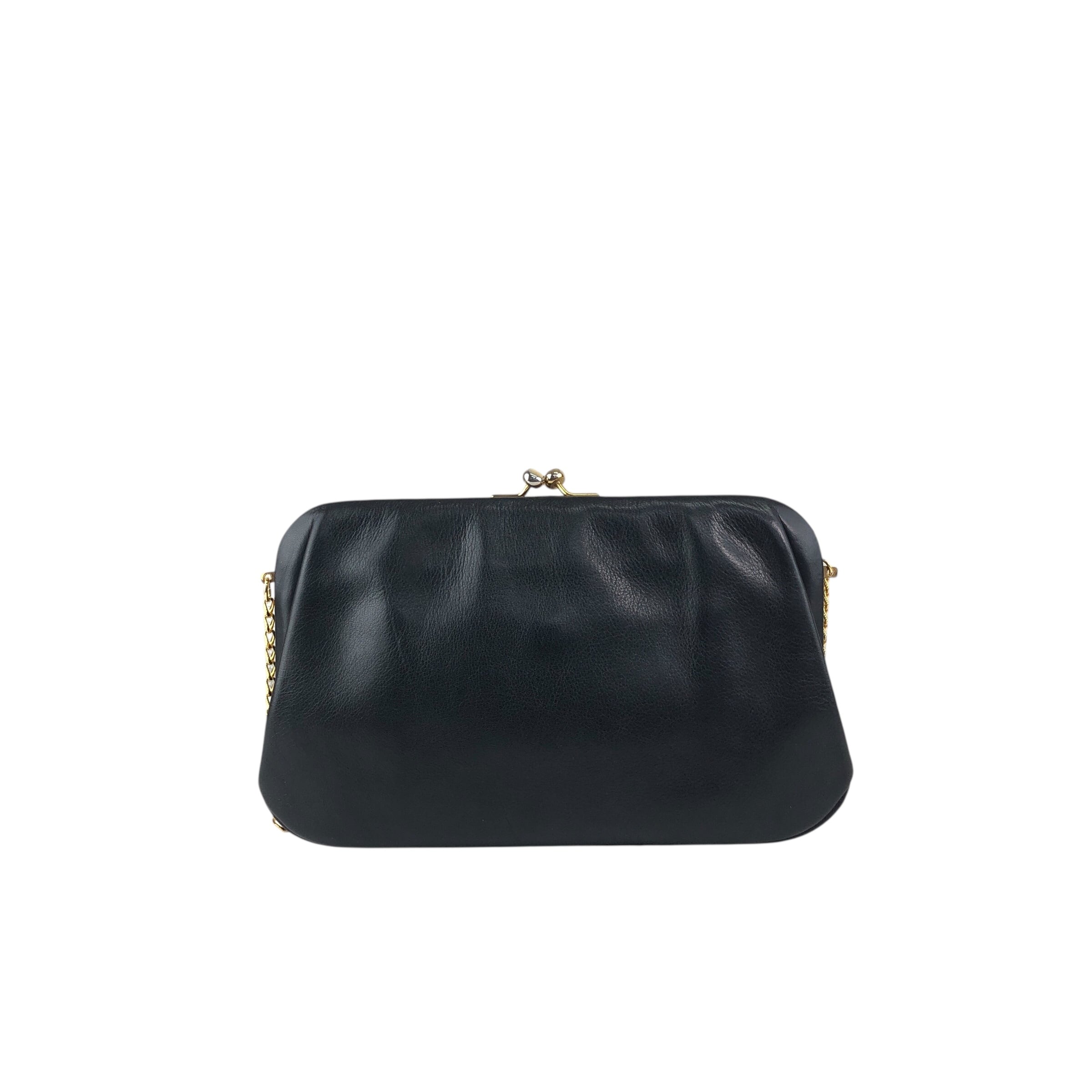 CELINE セリーヌ ショルダーバッグ ブラック ブラゾン レザー がま口